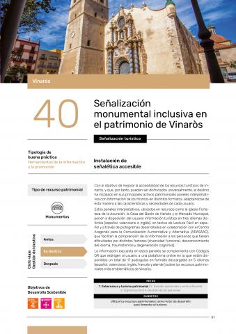 La señalización turística de Vinaròs seleccionada para la Guía de Buenas Prácticas en Patrimonio Cultural publicada por la RED DTI estatal