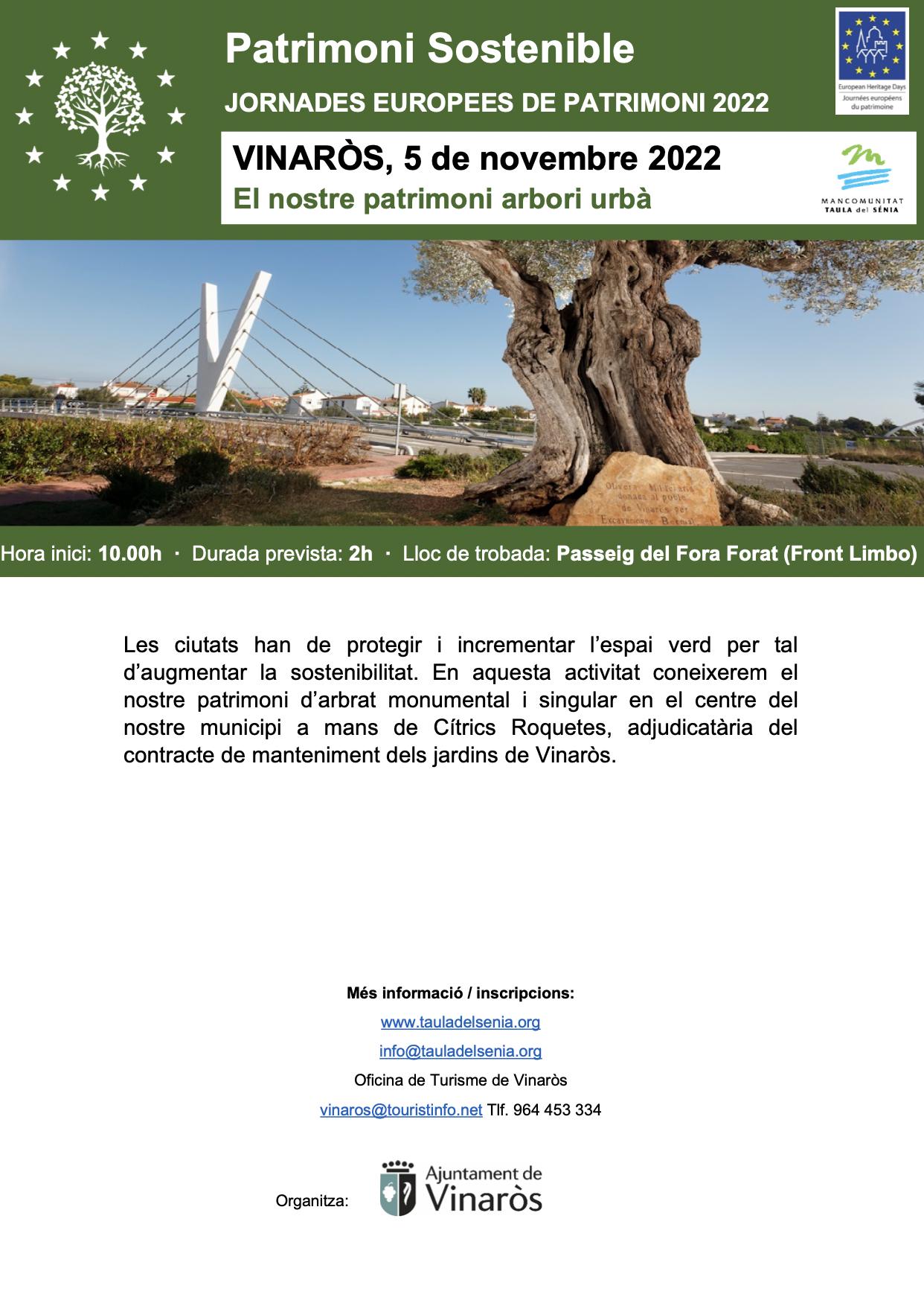 Patrimonio sostenible charla paseo vinaròs