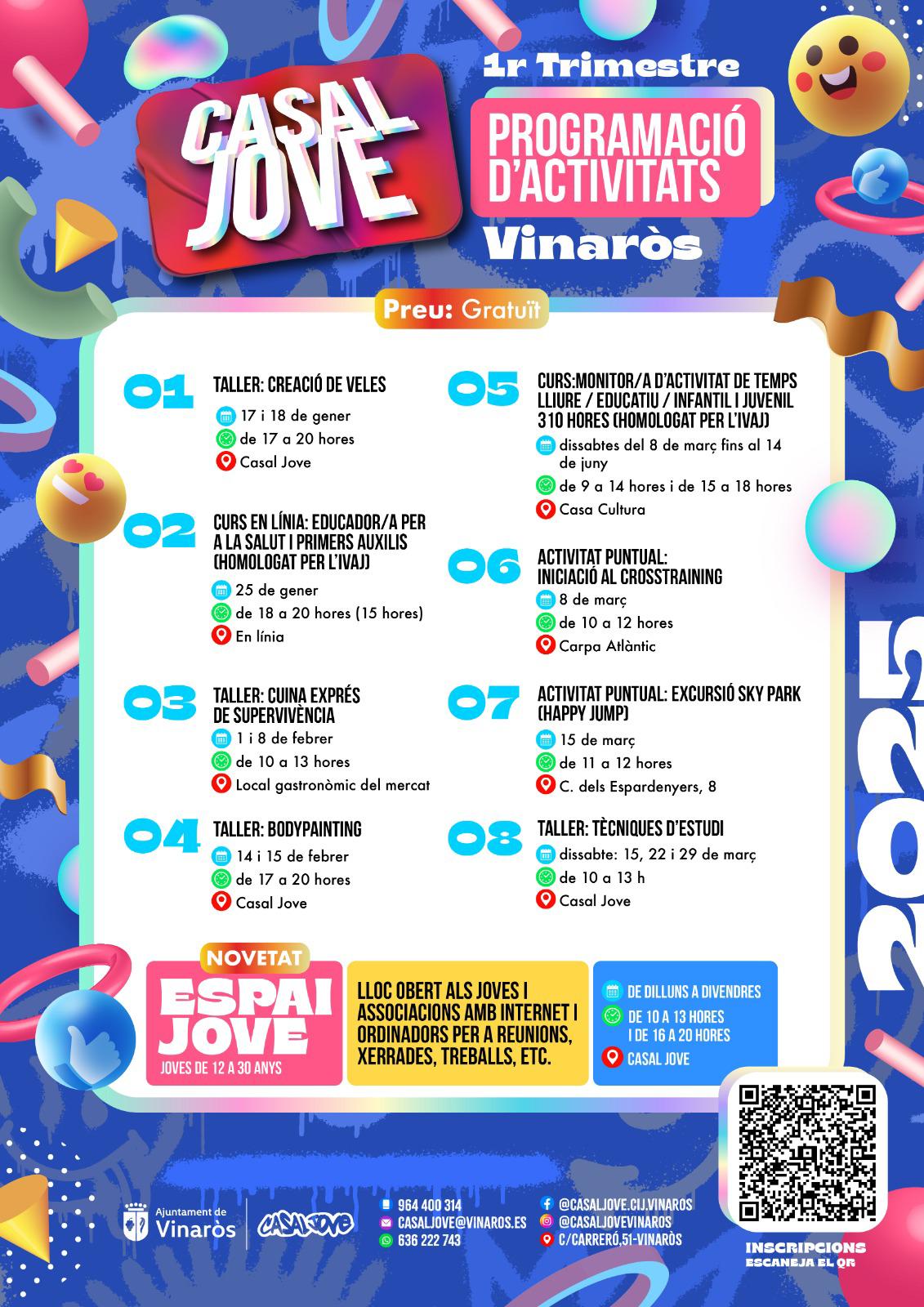 Activitats Primer trimestre Casal Jove Vinaròs 2025