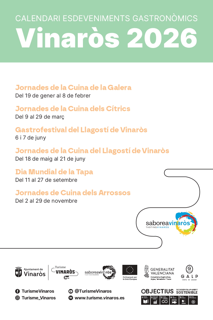 Calendari Anual Esdeveniments Gastronòmics Vinaròs 2026