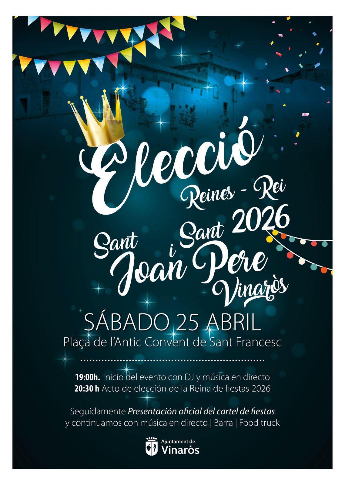 Elección de las Reinas y Reyes de las Fiestas de San Juan y San Pedro Vinaròs 2026