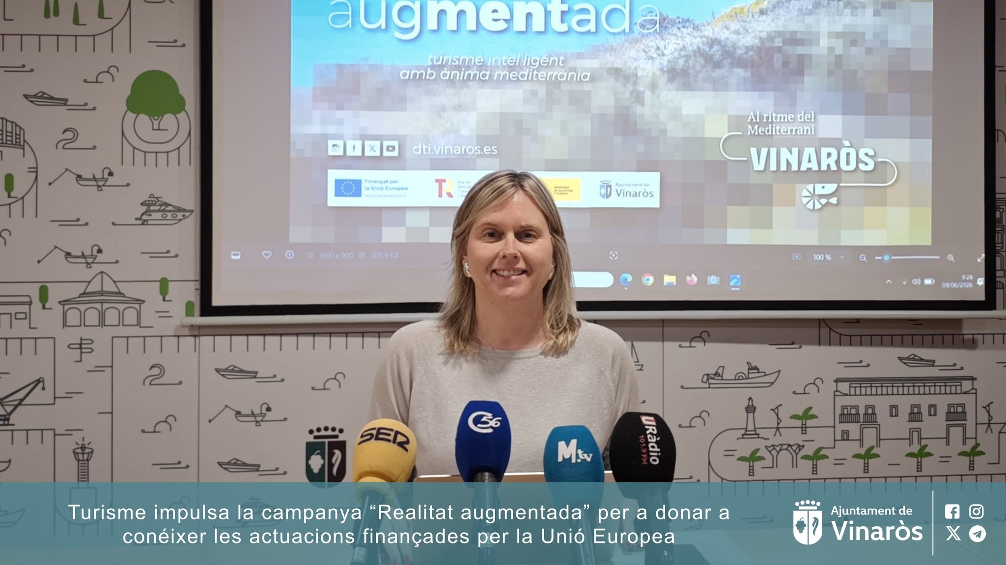 Turismo impulsa la campaña “Realidad aumentada” para dar a conocer las actuaciones financiadas por la Unión Europea Realitat Augmentada Vinaròs 2026