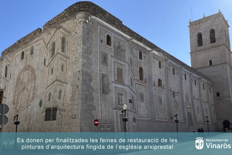 Se dan por finalizados los trabajos de restauración de las pinturas de arquitectura fingida de la iglesia arciprestal