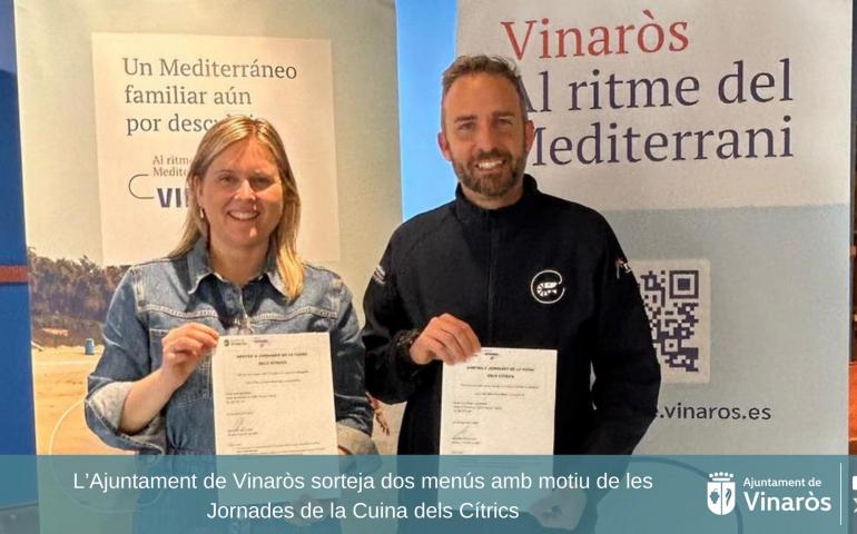 El Ayuntamiento de Vinaròs sortea dos menús con motivo de las Jornadas de la Cocina de los Cítricos Vinaròs 2026